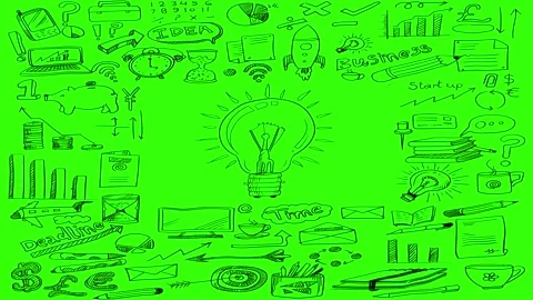 Animated Doodles Background in Green Screen. Background Animation Green Screen. Stock Footage 305263497