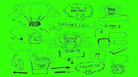 Animated Doodles Background in Green Screen. Background Animation Green Screen. Stock Footage 305263509