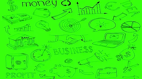 Animated Doodles Background in Green Screen. Background Animation Green Screen. Vídeos de archivo 305263515