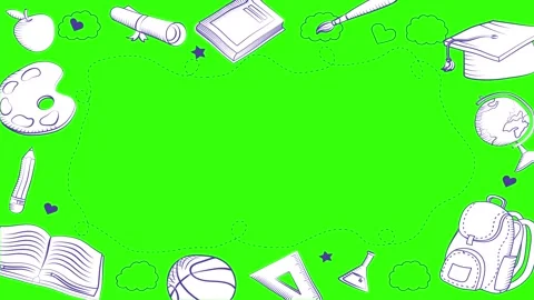 Animated Doodles Background in Green Screen. Background Animation Green Screen. Stock Footage 305263517