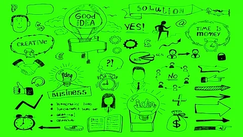 Animated Doodles Background in Green Screen. Background Animation Green Screen. Stock Footage 305263524