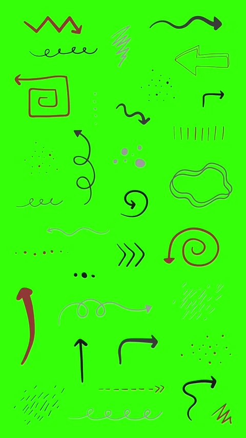 Animated Doodles Background in Green Screen. Background Animation Green Screen. Stock Footage 305263571