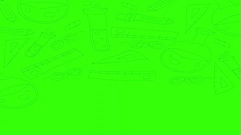 Animated Doodles Background in Green Screen. Background Animation Green Screen. Stock Footage 305263656
