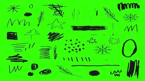Animated Doodles Background in Green Screen. Background Animation Green Screen. Stock Footage 305263659