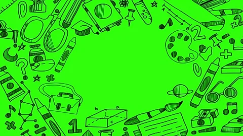 Animated Doodles Background in Green Screen. Background Animation Green Screen. Stock Footage 305263661