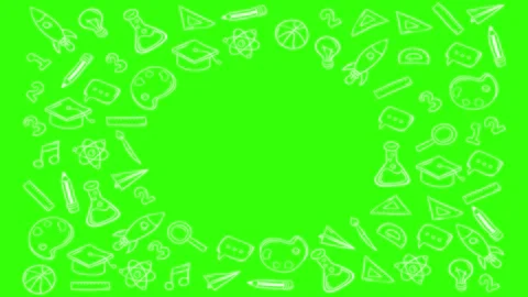 Animated Doodles Background in Green Screen. Background Animation Green Screen. Stock Footage 305263802