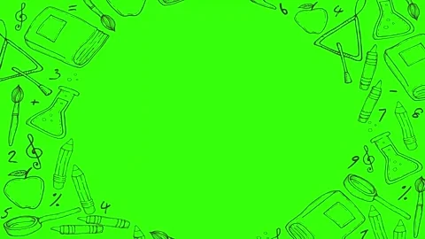 Animated Doodles Background in Green Screen. Background Animation Green Screen. Stock Footage 305263803