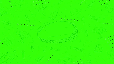 Animated Doodles Background in Green Screen. Background Animation Green Screen. Video stock 305263832