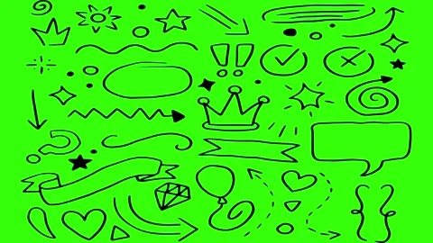 Animated Doodles Background in Green Screen. Background Animation Green Screen. Vídeos de archivo 305264055