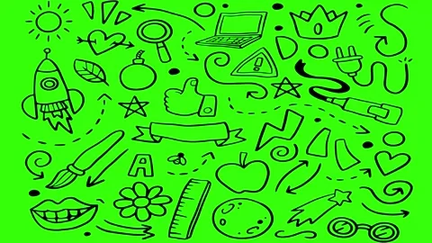 Animated Doodles Background in Green Screen. Background Animation Green Screen. Stock Footage 305264147