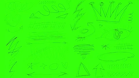 Animated Doodles Background in Green Screen. Background Animation Green Screen. Stock Footage 305264148