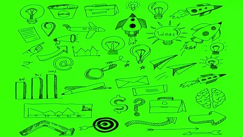 Animated Doodles Background in Green Screen. Background Animation Green Screen. Stock Footage 305264149