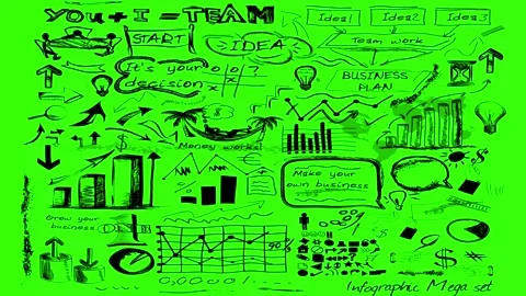 Animated Doodles Background in Green Screen. Background Animation Green Screen. Stock Footage 305264150