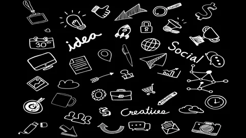 Animated Doodles Background in Green Screen. Background Animation Green Screen. Stock Footage 305264152