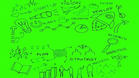 Animated Doodles Background in Green Screen. Background Animation Green Screen. Stock Footage 305264153