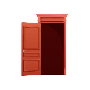 Animated door opening stage Illustration