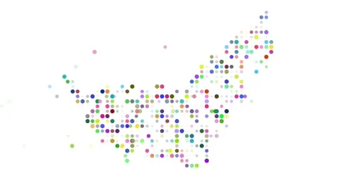 Animated Dot Collapse of UAE Map | Stock Video | Pond5
