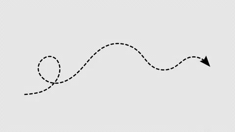 Animated Dotted Curved Arrow Motion Graphics Overlay with Alpha Channel Stock-Footage 347354768