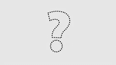 Animated Dotted Line Question Mark Icon Motion Graphics Overlay Stock-Footage 347354915