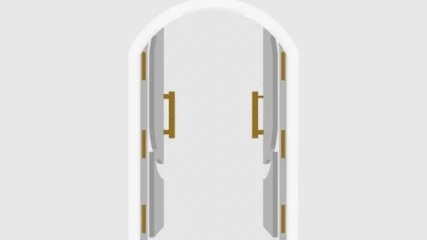 Animated double door opening with camera zoom in Stock Footage 289324808