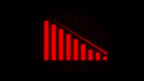 Animated down graph icon designed in flat icon style. Finance, Business Inf.. Stock Footage 293486400
