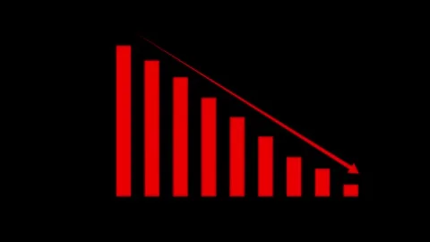 Animated down graph icon designed in flat icon style. Finance, Business Inf.. Stock Footage 293486401