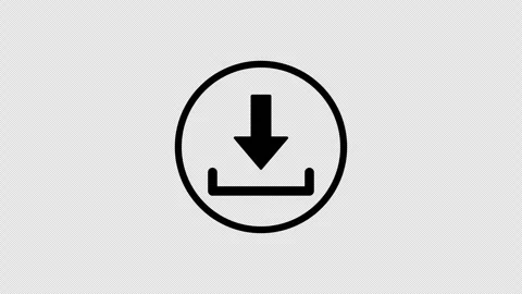 Animated Download Arrow Circle Icon Motion Graphics Overlay Stock-Footage 347360922