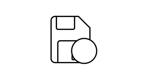 Animated download button and floppy disk icon saving process with checkmark.. Stock Footage 340630427