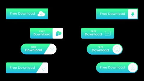 Animated Download Buttons – 4K Loop with Alpha Channel Stock Footage 300698110