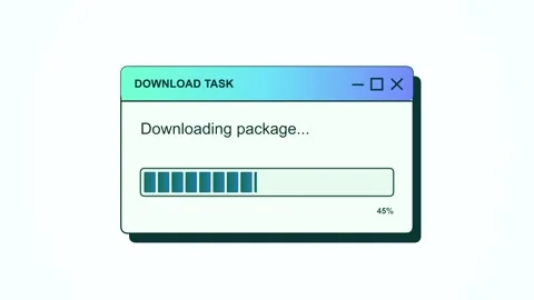 Animated download progress bar on computer screen stock footage Stock Footage 346926336