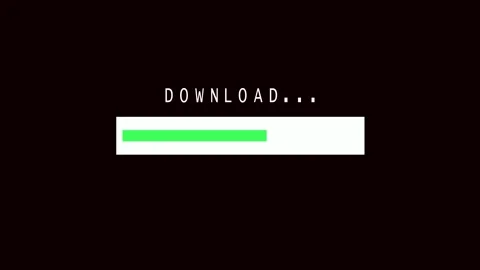 Animated downloading progress bar green interface digital tech seamless 4k .. Stock Footage 321444515
