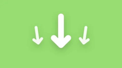 Animated Downward Arrows Icon Set Green Background Motion Graphics Stock Footage 345164948