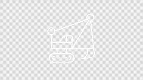 Animated dragline machine white icon Stock Footage 247436231