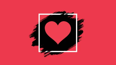 Animated drawing brush. Abstract hand painted element with square frame Stock-Footage 97299374