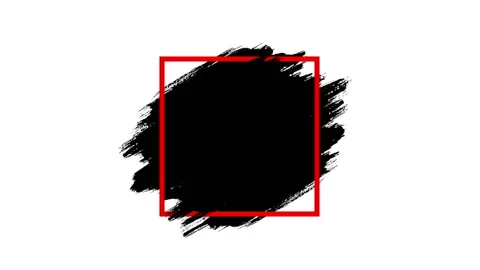 Animated drawing brush. Abstract hand painted element with square frame Видео 97299387