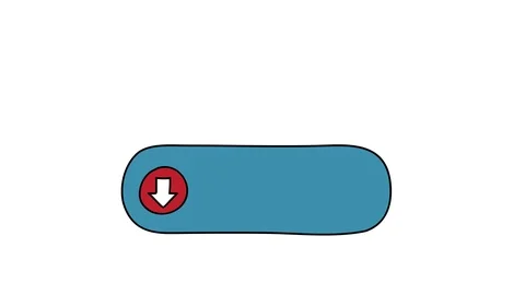 Animated drawing of call to action empty blue sticker button icon Stock Footage 96930891