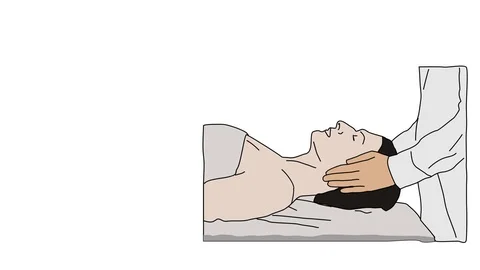 Animated drawing of chiropractor working on patient Stock Footage 96930991