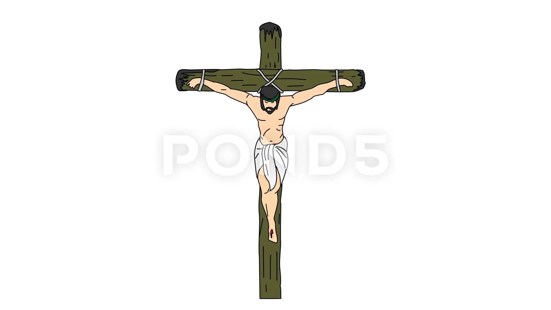 Animated drawing of Christianity Jesus c... | Stock Video | Pond5