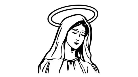 How to draw Mother Mary and Jesus easy step by step simple heart with rose  pencilsketch MotherMary  YouTube