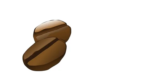 Animated drawing of coffee bean closeup Stock Footage 96931228