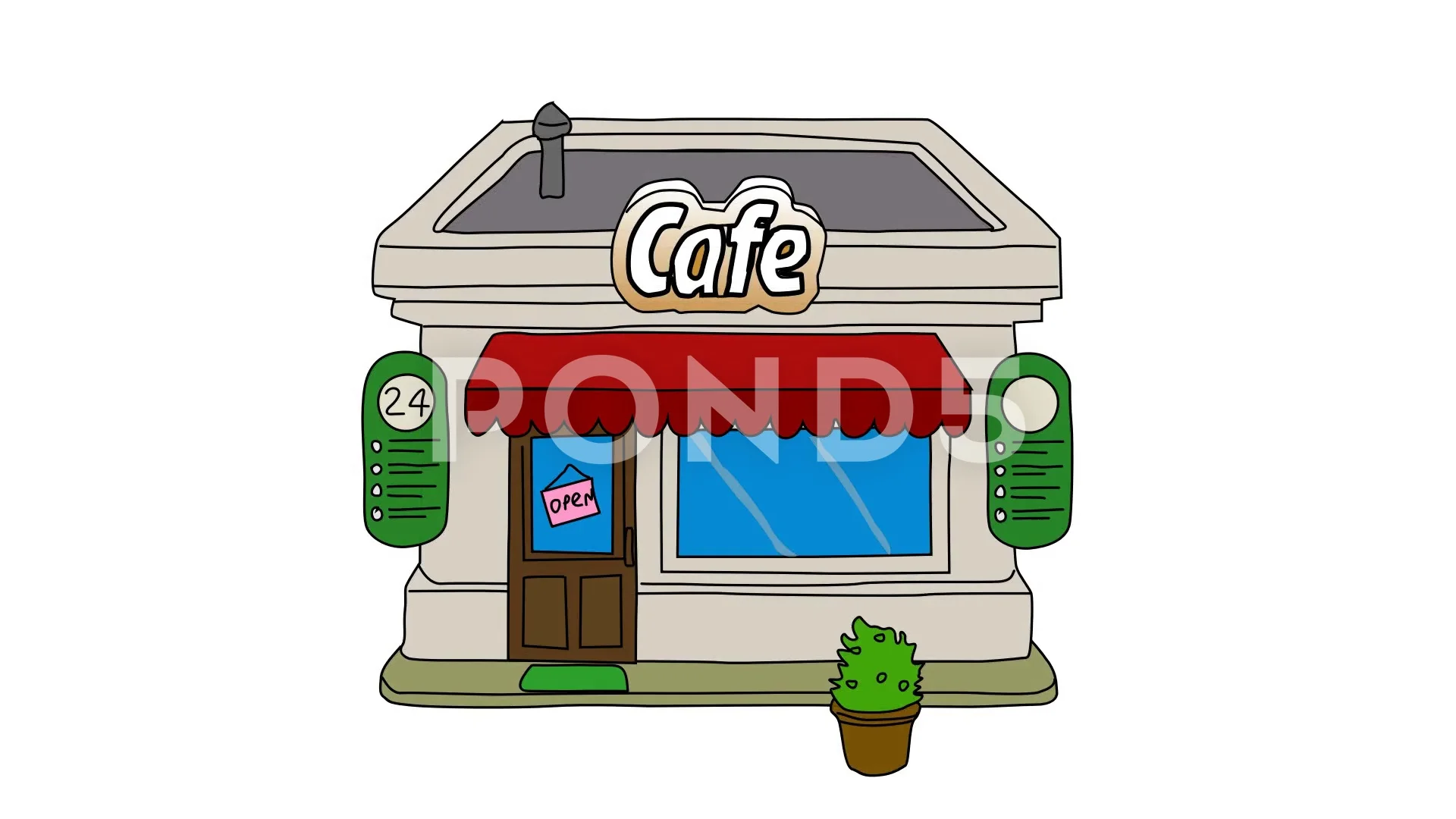 Animated drawing of coffee shop diner | Stock Video | Pond5