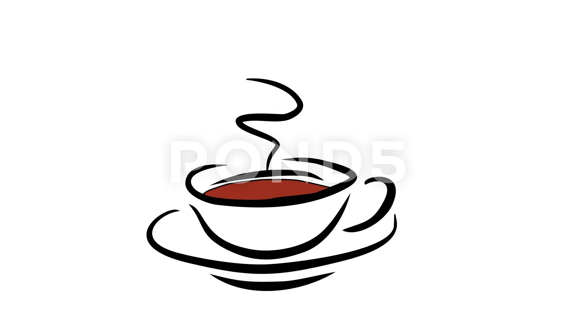 Animated drawing of cup of hot coffee | Stock Video | Pond5
