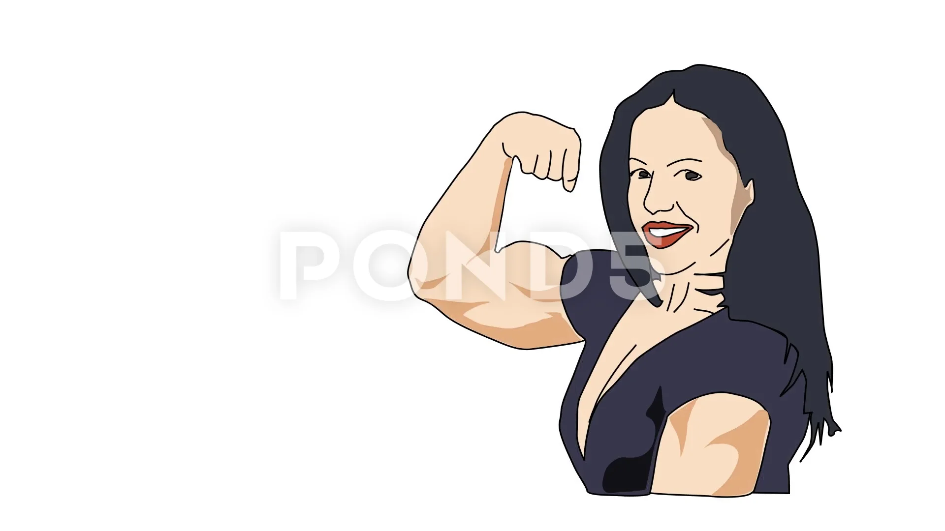 Animated drawing of female bodybuilder f... | Stock Video | Pond5