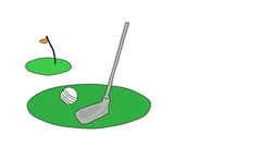 Animated drawing of golf club wedge ball, Stock Video