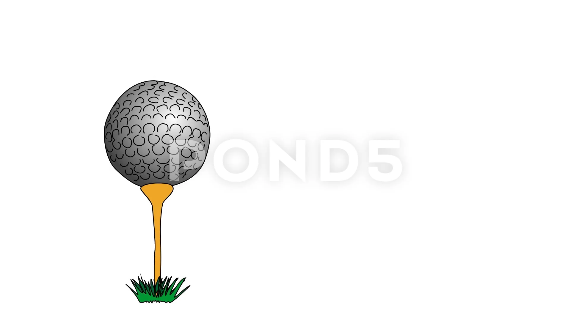 golf ball on tee drawing