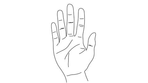 Silhouette of Hand with Open Palm, Stencil Vector Drawing 2212207 Vector  Art at Vecteezy