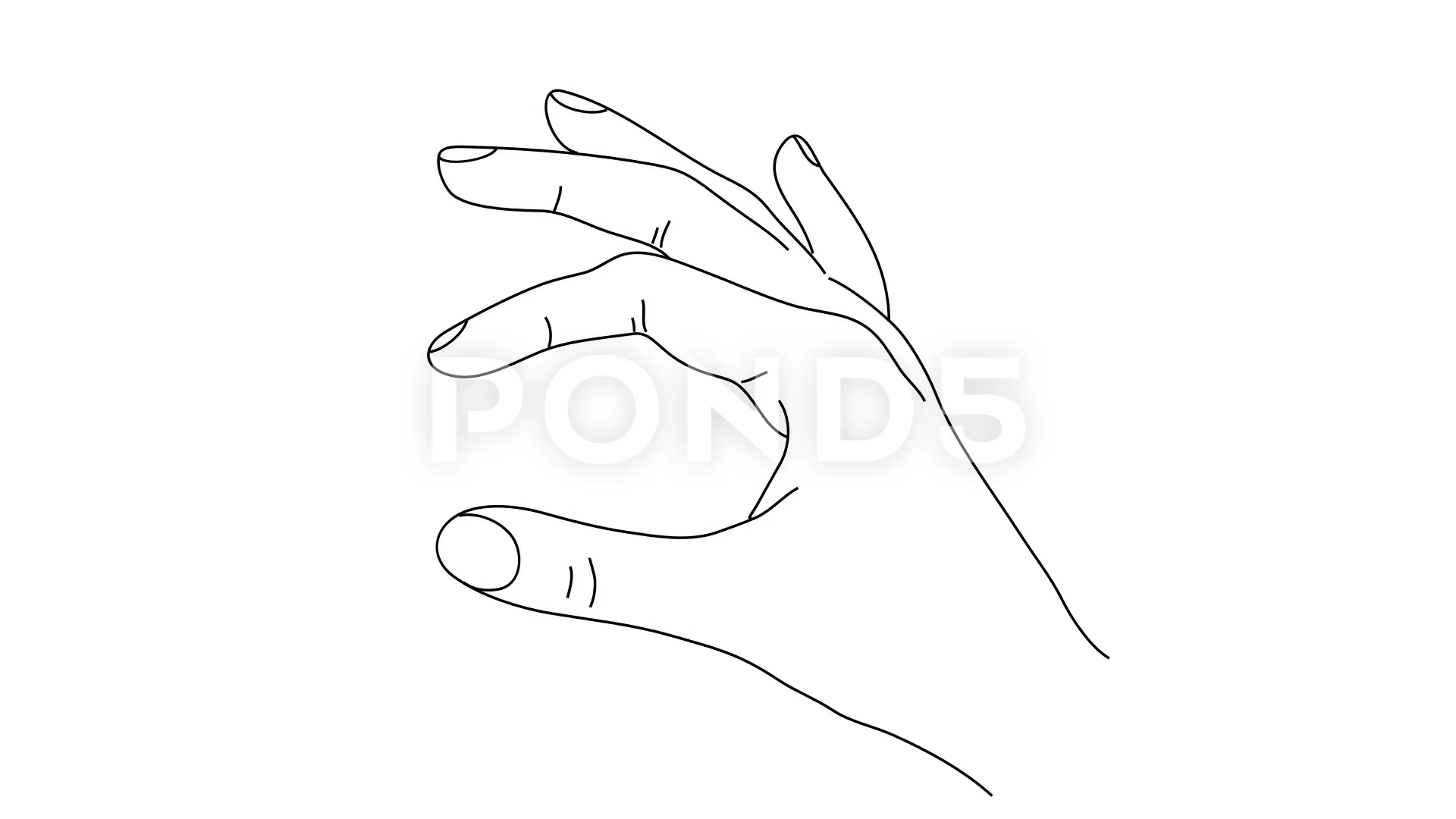 Animated Drawing Of Hand Shape Thumb Fin Stock Video Pond5