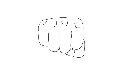 Animated drawing of hand shape yes Stock Footage 96931733