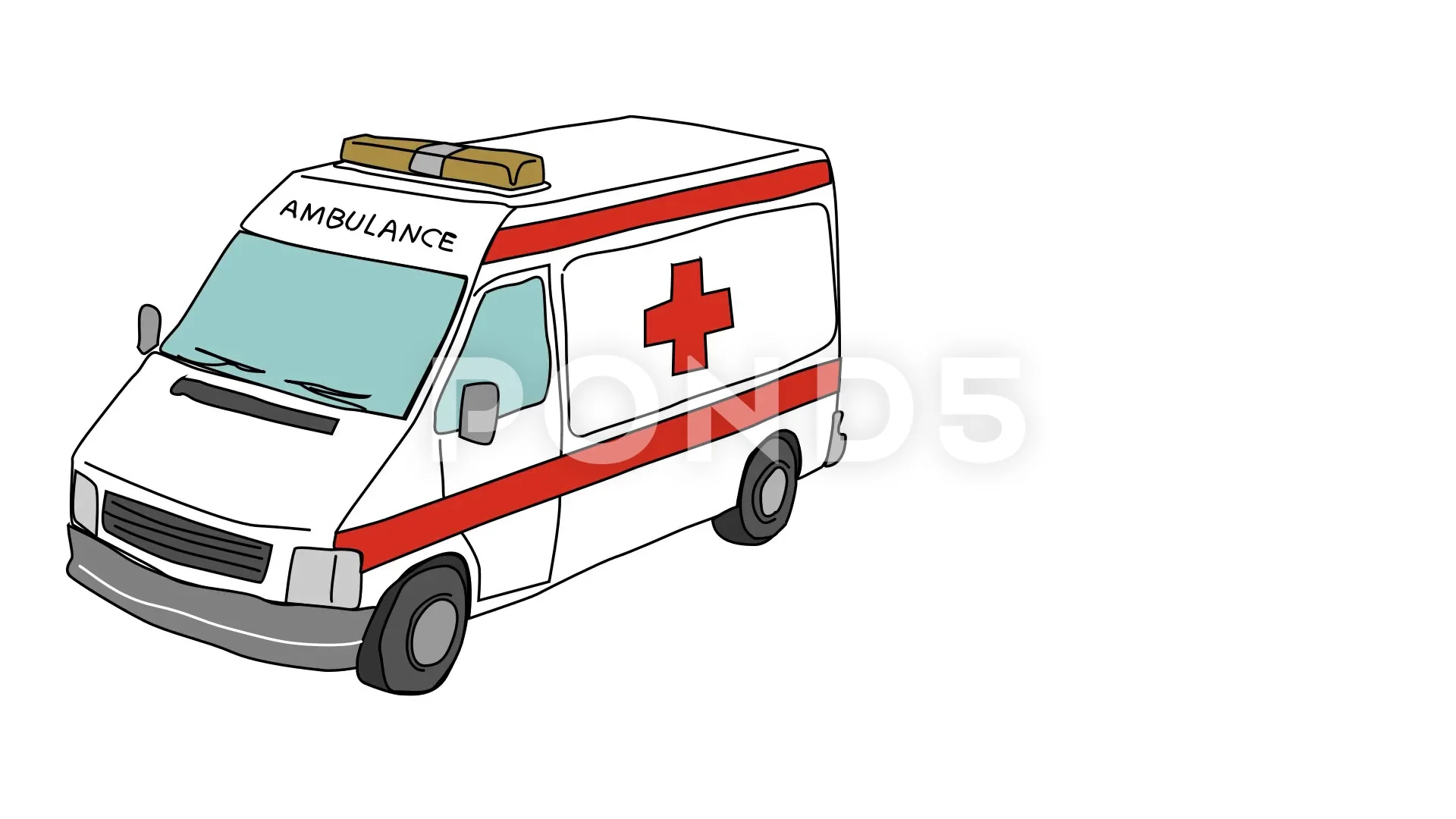 Animated drawing of hospital emergency m... | Stock Video | Pond5