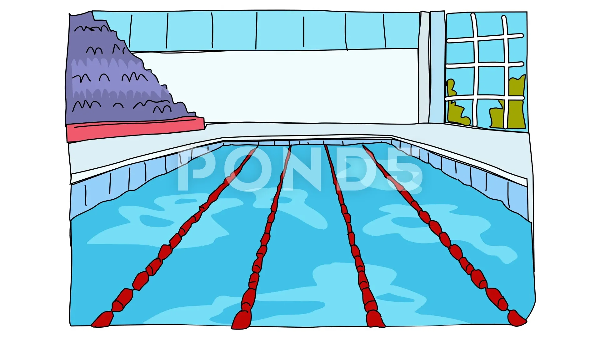 Animated drawing of indoor Olympic swimm  Stock Video  Pond5